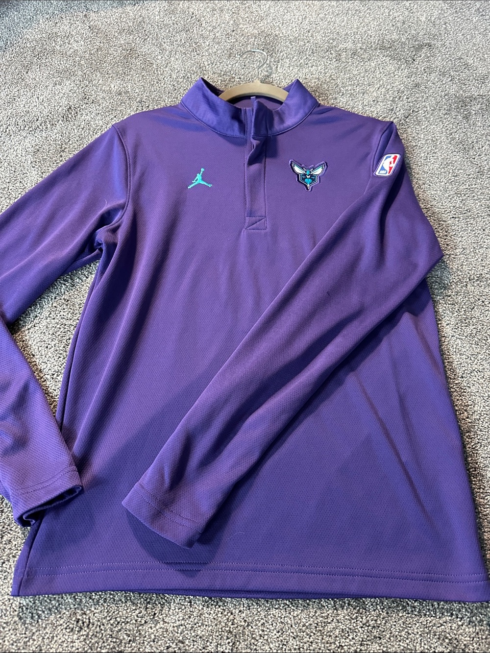 Jordan Purple Charlotte Hornets Quarter-Zip Pullover